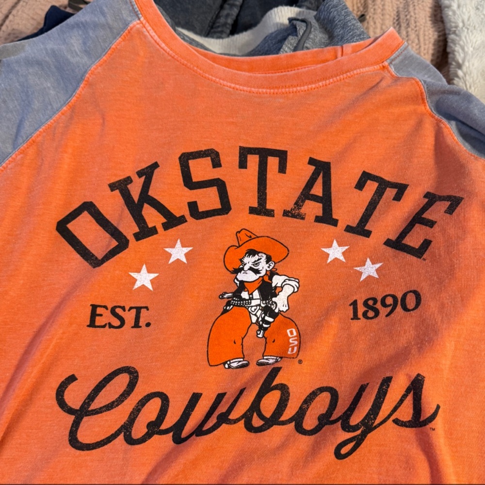 Orange and Gray OKSTATE Cowboys Shirt